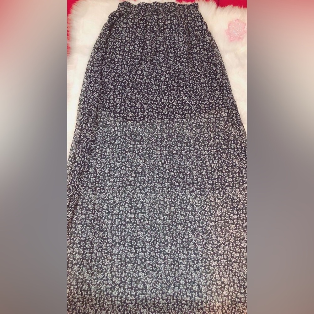 Abercrombie & Fitch Blue&White Floral Layer Maxi Skirt